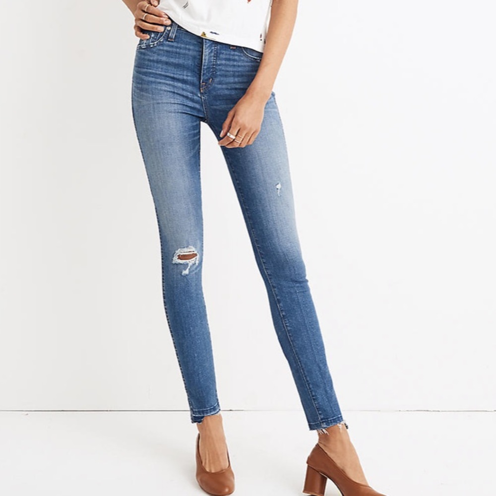 Madewell 10” High Rise Skinny Jeans: Drop Step Hem